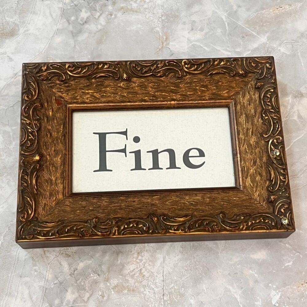 Ornate Vintage-Style Picture "Fine" Framed Word Art 6.5" x 9" - Picture 2 of 10
